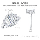 IGI Certified Emerald Cut Lab Grown Diamond Statement Engagement Ring 5 Carat Lab - ( E-VS1 ) - Rosec Jewels