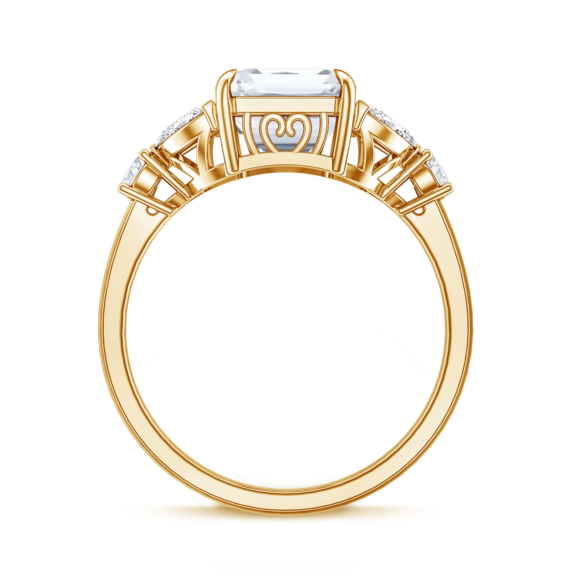 IGI Certified Emerald Cut Lab Grown Diamond Statement Engagement Ring 5 Carat Lab - ( E-VS1 ) - Rosec Jewels