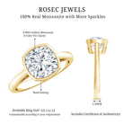 Rosec Jewels-3 Carat Solitaire Cushion Cut Lab Grown Diamond Bezel Engagement Ring with IGI Certificate