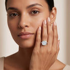 Bezel Set 2 Carat Lab Grown Diamond Cushion Engagement Ring IGI Certified Lab - ( E-VS1 ) - Rosec Jewels