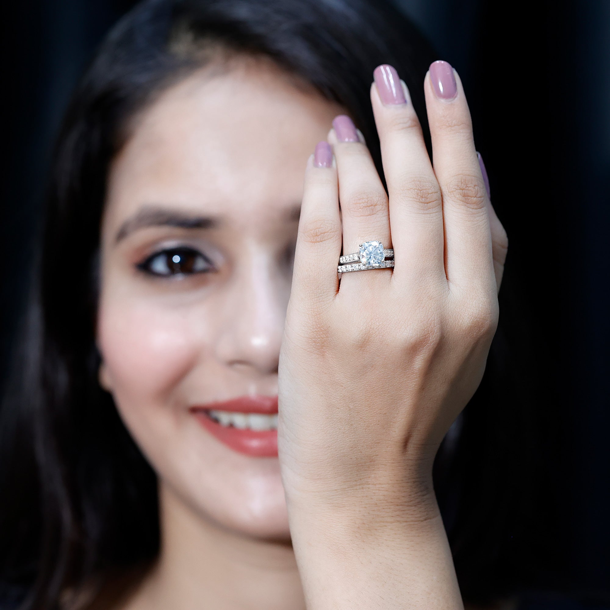 Rosec Jewels-IGI Certified Cushion Cut 3 Carat Lab Grown Diamond Bridal Ring Set for Women