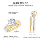 Rosec Jewels-IGI Certified Cushion Cut 3 Carat Lab Grown Diamond Bridal Ring Set for Women