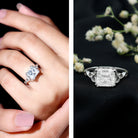 Rosec Jewels-IGI Certified 3 Carat Lab Grown Diamond Princess Cut Engagement Ring with Celtic Knot