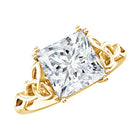 Rosec Jewels-Solitaire 4 Carat Princess Cut Lab Grown Diamond Knot Engagement Ring IGI Certified