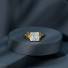 Rosec Jewels-Solitaire 4 Carat Princess Cut Lab Grown Diamond Knot Engagement Ring IGI Certified