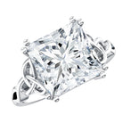 5 Carat Princess Cut Lab Grown Diamond Celtic Engagement Ring with IGI Certificate Lab - ( E-VS1 ) - Rosec Jewels