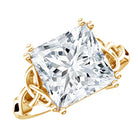 5 Carat Princess Cut Lab Grown Diamond Celtic Engagement Ring with IGI Certificate Lab - ( E-VS1 ) - Rosec Jewels