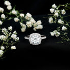 Rosec Jewels-IGI Certified 4 Carat Cushion Cut Lab Created Diamond Halo Engagement Ring