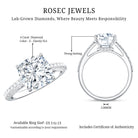 IGI Certified 4 Carat Lab Grown Cushion Diamond Engagement Ring with Hidden Halo Lab - ( E-VS1 ) - Rosec Jewels