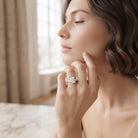IGI Certified 4 Carat Lab Grown Cushion Diamond Engagement Ring with Hidden Halo Lab - ( E-VS1 ) - Rosec Jewels