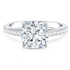 IGI Certified 4 Carat Lab Grown Cushion Diamond Engagement Ring with Hidden Halo Lab - ( E-VS1 ) - Rosec Jewels