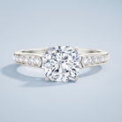 Cushion Cut 2 Carat Lab Grown Diamond Side Stone Engagement Ring IGI Certified Lab - ( E-VS1 ) - Rosec Jewels