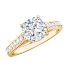 Cushion Cut 2 Carat Lab Grown Diamond Side Stone Engagement Ring IGI Certified Lab - ( E-VS1 ) - Rosec Jewels