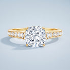 Cushion Cut 2 Carat Lab Grown Diamond Side Stone Engagement Ring IGI Certified Lab - ( E-VS1 ) - Rosec Jewels