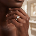 Cushion Cut 2 Carat Lab Grown Diamond Side Stone Engagement Ring IGI Certified Lab - ( E-VS1 ) - Rosec Jewels