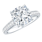 Rosec Jewels-IGI Certified Cushion Cut 3 Carat Lab Grown Diamond Cathedral Engagement Ring