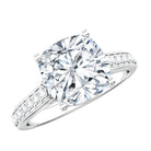 4 Carat Engagement Ring with IGI Certified Cushion Cut Lab Grown Diamond Lab - ( E-VS1 ) - Rosec Jewels