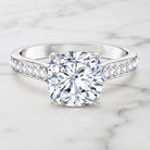 4 Carat Engagement Ring with IGI Certified Cushion Cut Lab Grown Diamond Lab - ( E-VS1 ) - Rosec Jewels