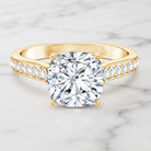 4 Carat Engagement Ring with IGI Certified Cushion Cut Lab Grown Diamond Lab - ( E-VS1 ) - Rosec Jewels