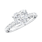 Rosec Jewels-1 Carat IGI Certified Lab Grown Diamond Heart Engagement Ring with Side Stones