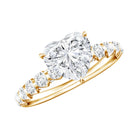 Rosec Jewels-1 Carat IGI Certified Lab Grown Diamond Heart Engagement Ring with Side Stones