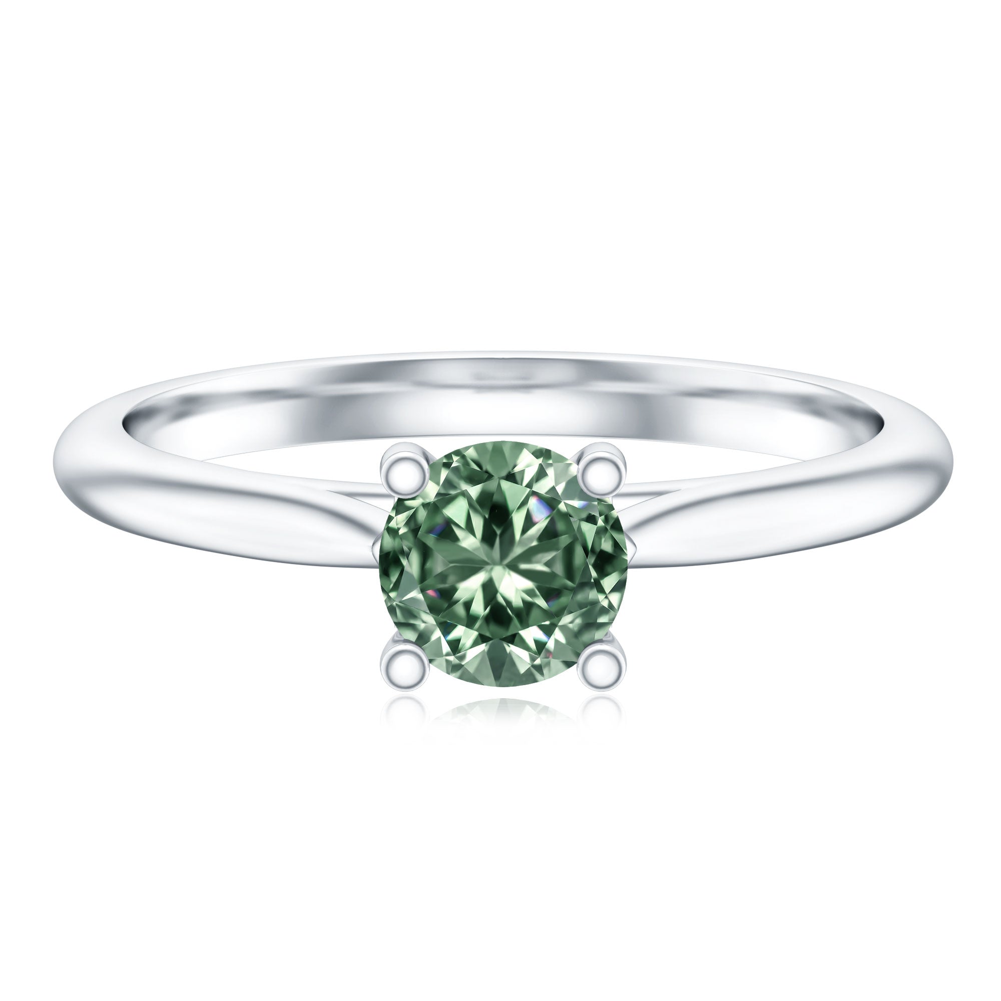 Rosec Jewels-IGI Certified Lab Grown Green Diamond 1 Carat Solitaire Ring for Women