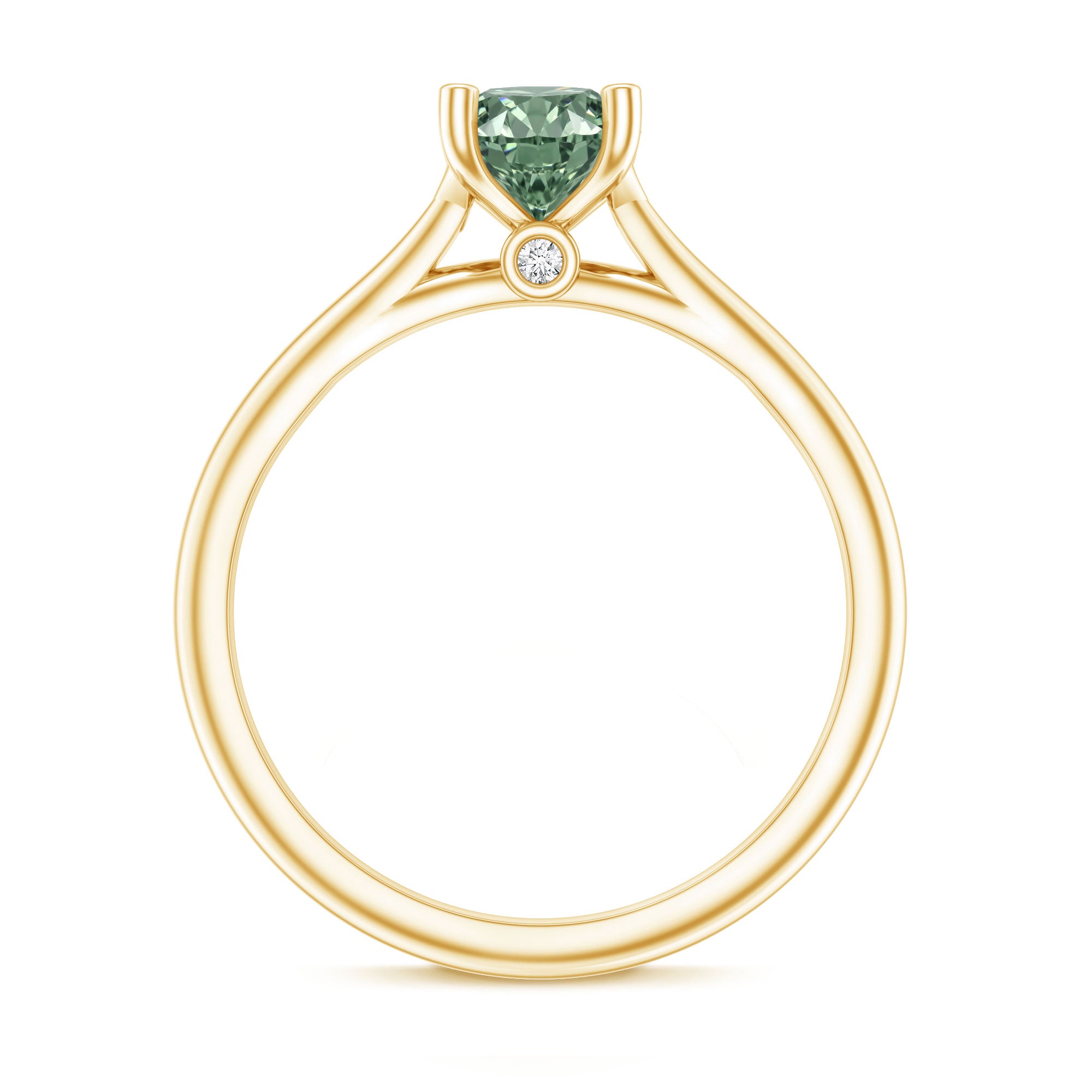 Rosec Jewels-IGI Certified Lab Grown Green Diamond 1 Carat Solitaire Ring for Women