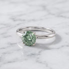 Solitaire 2 Carat Engagement Ring with IGI Certified Lab Grown Green Diamond VS1 - Rosec Jewels