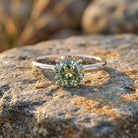 Solitaire 2 Carat Engagement Ring with IGI Certified Lab Grown Green Diamond VS1 - Rosec Jewels
