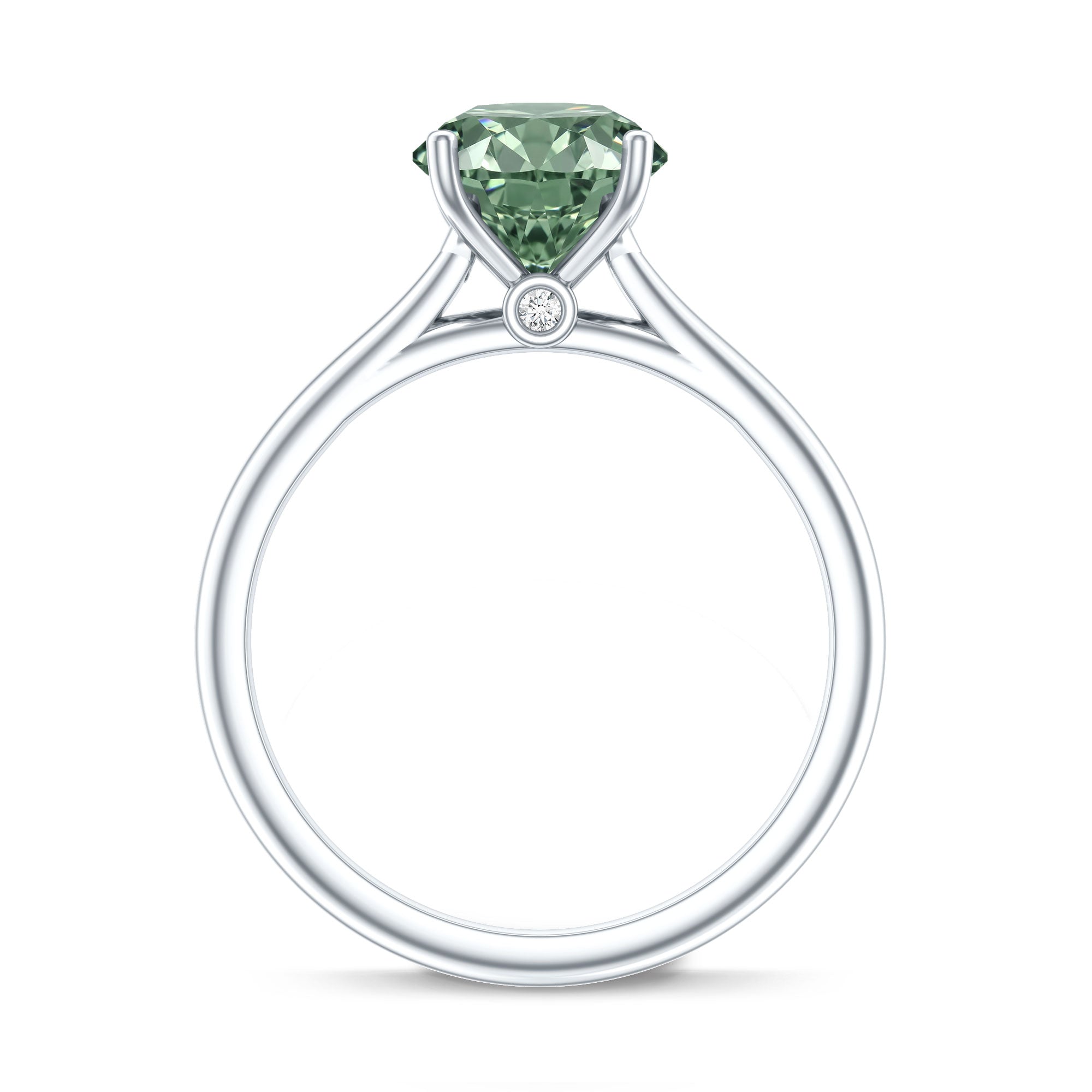 Rosec Jewels-Solitaire 2 Carat Engagement Ring with IGI Certified Lab Grown Green Diamond