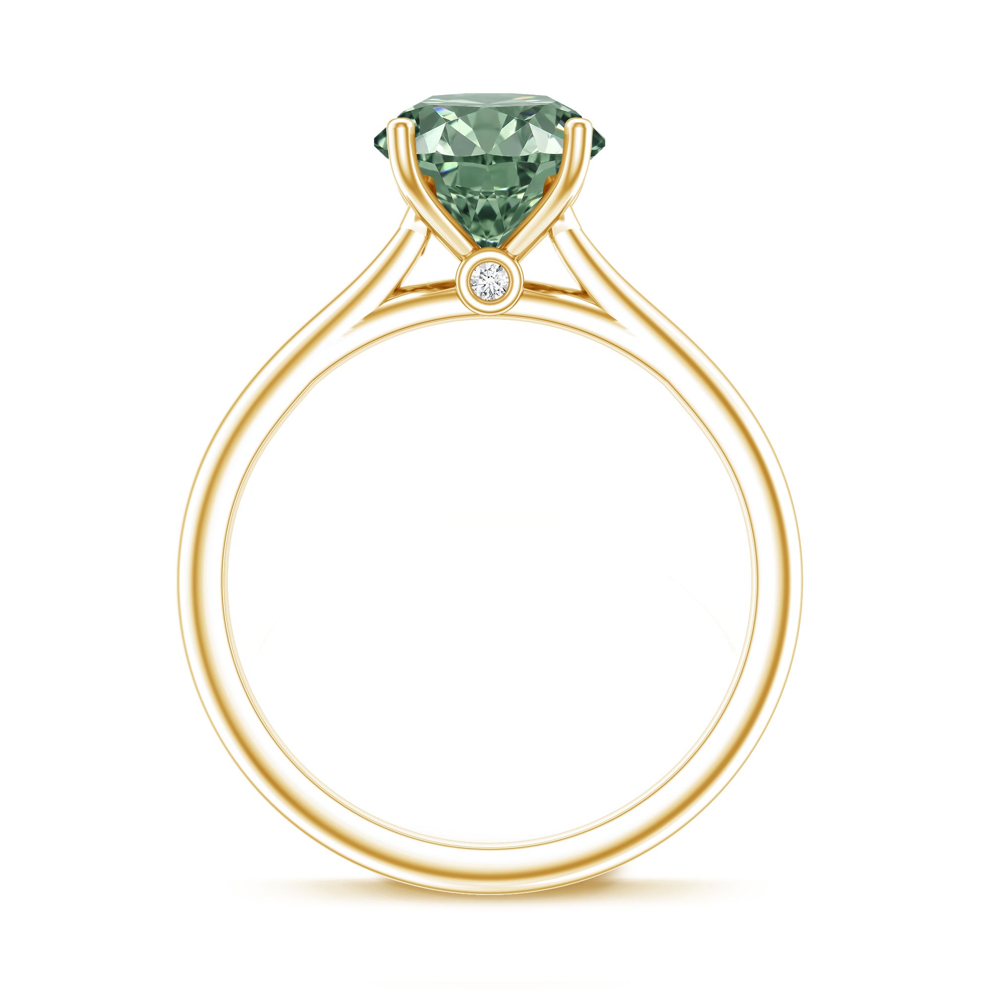 Rosec Jewels-Solitaire 2 Carat Engagement Ring with IGI Certified Lab Grown Green Diamond