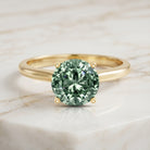 3 Carat Lab Grown Green Diamond Engagement Ring with IGI Certificate Vivid Green - VS1 - Rosec Jewels