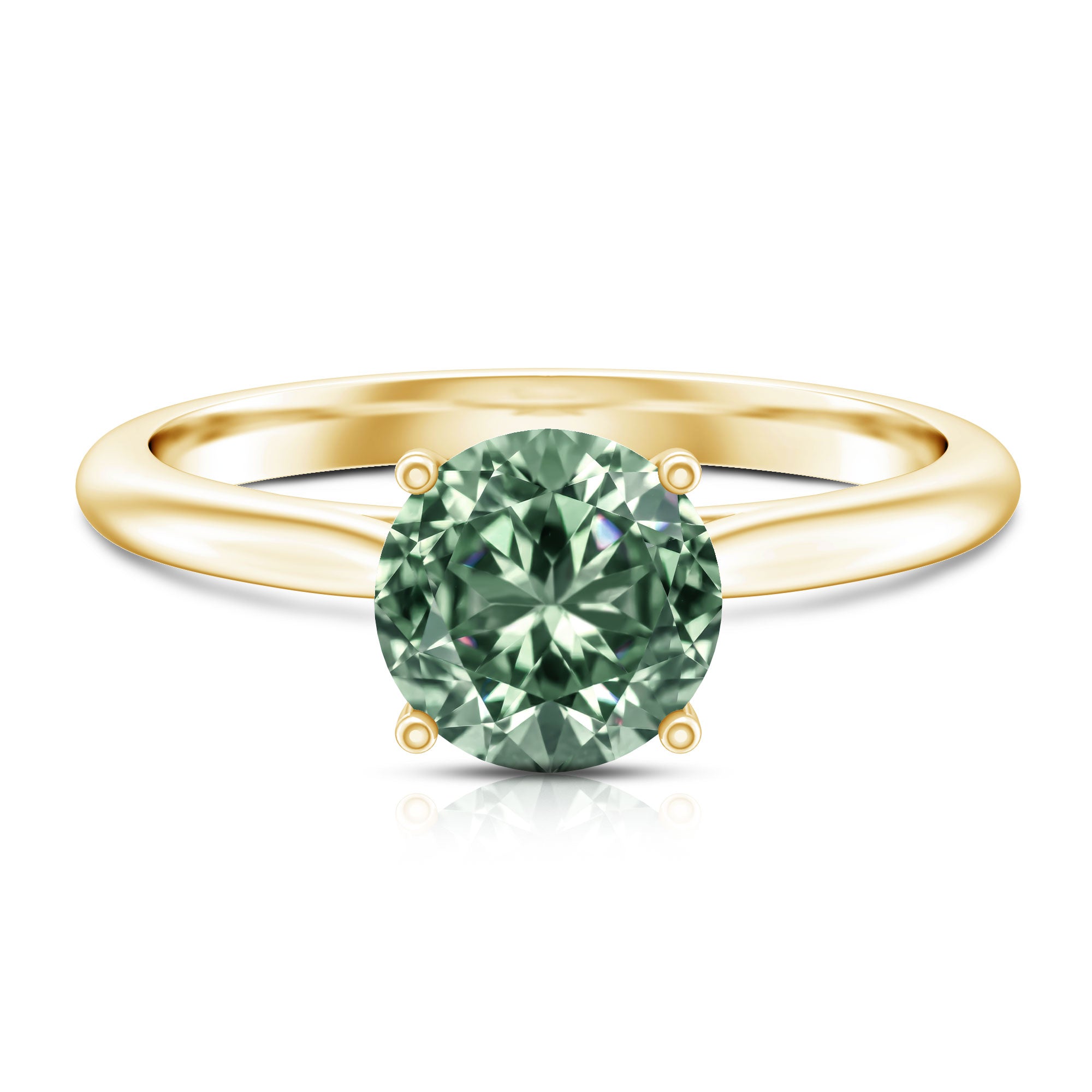 Rosec Jewels-3 Carat Lab Grown Green Diamond Engagement Ring with IGI Certificate