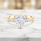IGI Certified 3 Carat Lab Grown Diamond Heart Engagement Ring Lab - ( E-VS1 ) - Rosec Jewels