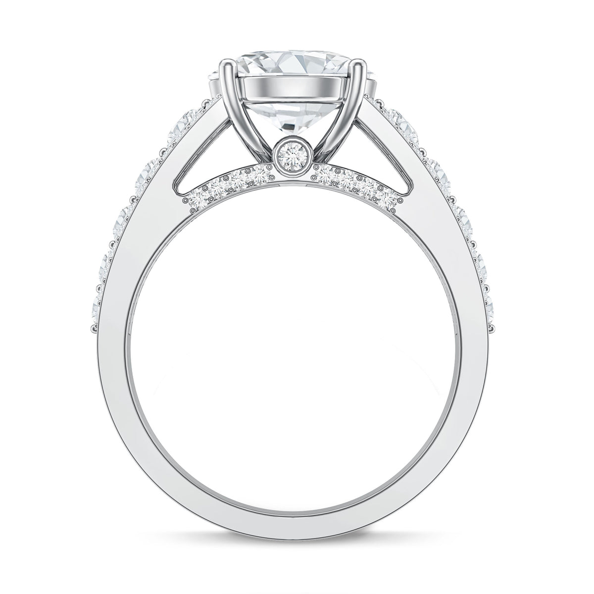 Rosec Jewels-IGI Certified 3 Carat Lab Diamond Statement Engagement Ring with Side Stones