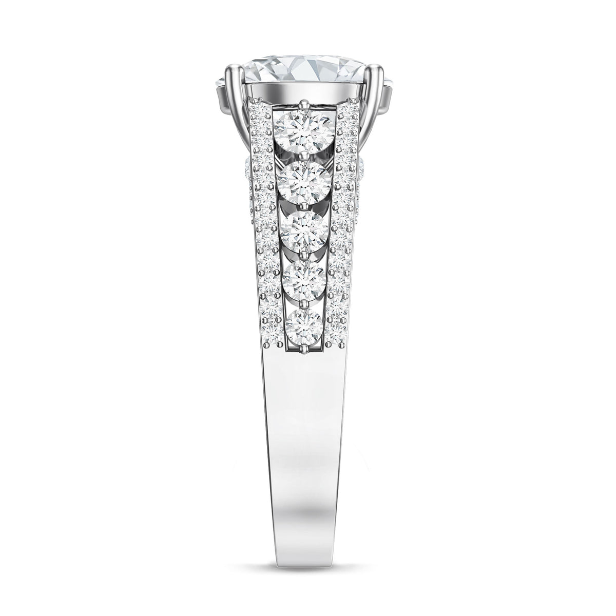 Rosec Jewels-IGI Certified 3 Carat Lab Diamond Statement Engagement Ring with Side Stones