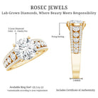 Rosec Jewels-IGI Certified 3 Carat Lab Diamond Statement Engagement Ring with Side Stones