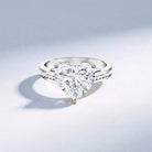 IGI Certified 5 Carat Lab Grown Diamond Heart Engagement Ring with Side Stones Lab - ( E-VS1 ) - Rosec Jewels