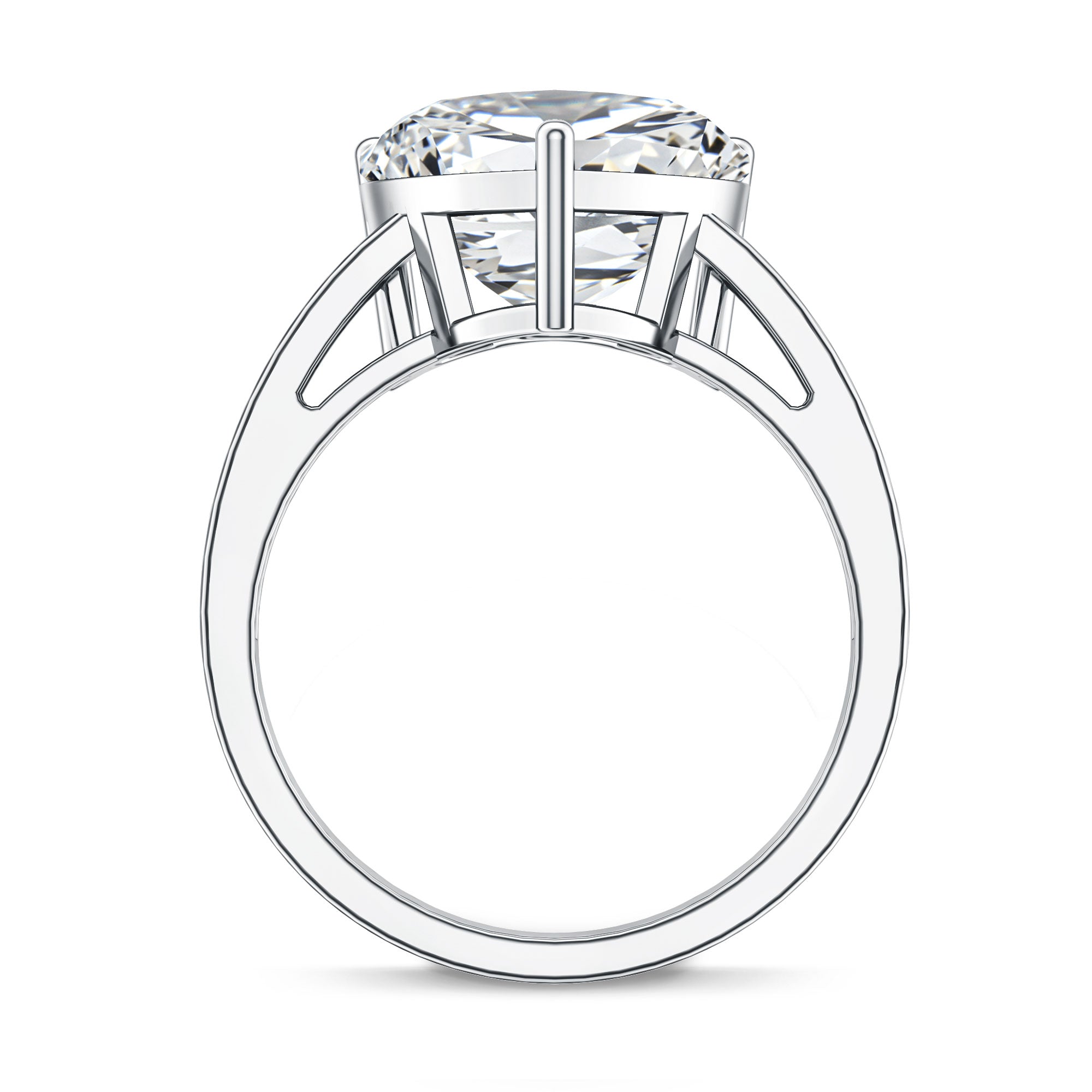 IGI Certified 5 Carat Lab Grown Diamond Heart Engagement Ring with Side Stones Lab - ( E-VS1 ) - Rosec Jewels