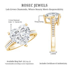 IGI Certified 5 Carat Lab Grown Diamond Heart Engagement Ring with Side Stones Lab - ( E-VS1 ) - Rosec Jewels