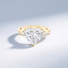 IGI Certified 5 Carat Lab Grown Diamond Heart Engagement Ring with Side Stones Lab - ( E-VS1 ) - Rosec Jewels