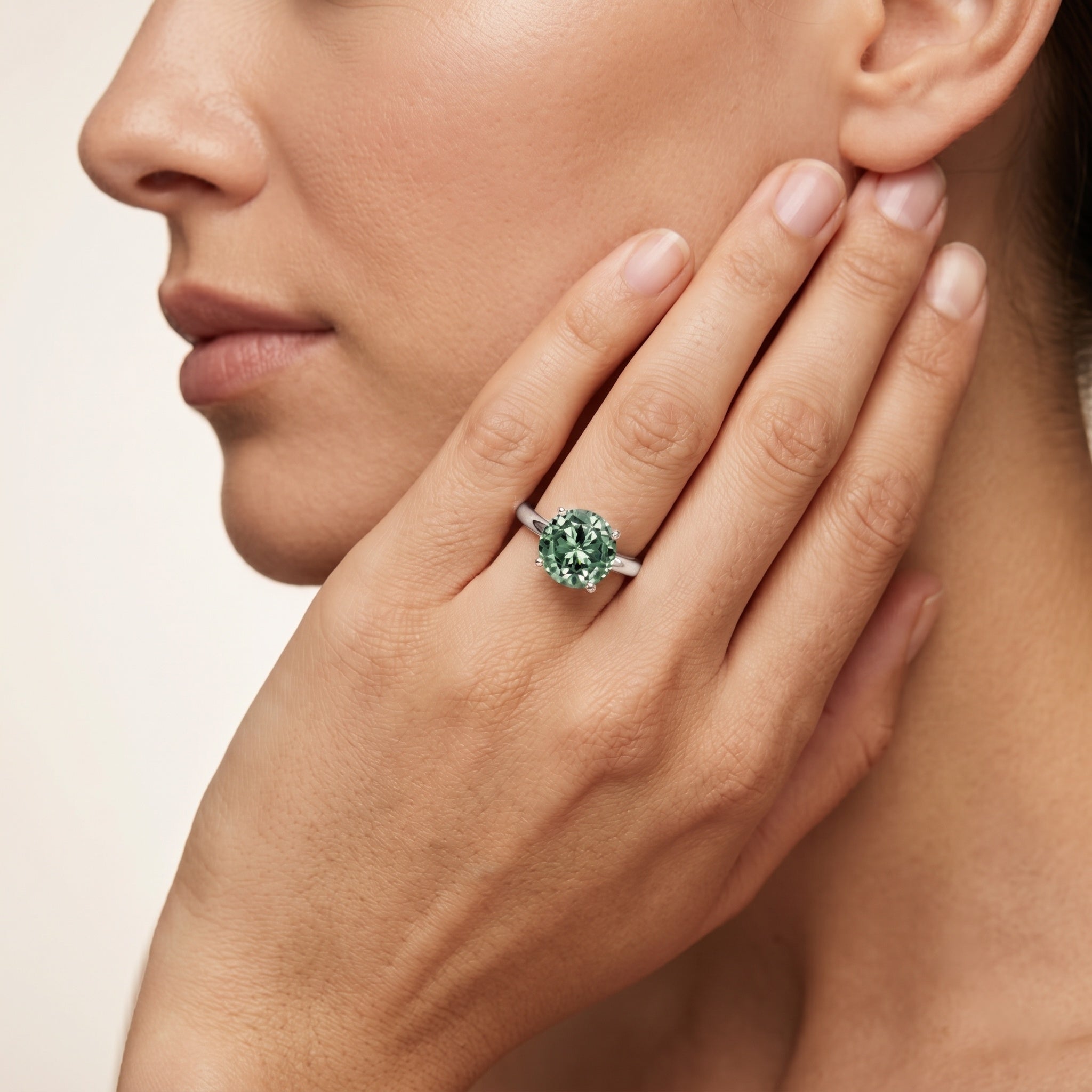 IGI Certified Huge Lab Grown Green Diamond Solitaire Engagement Ring 5 Carat VS1 - Rosec Jewels