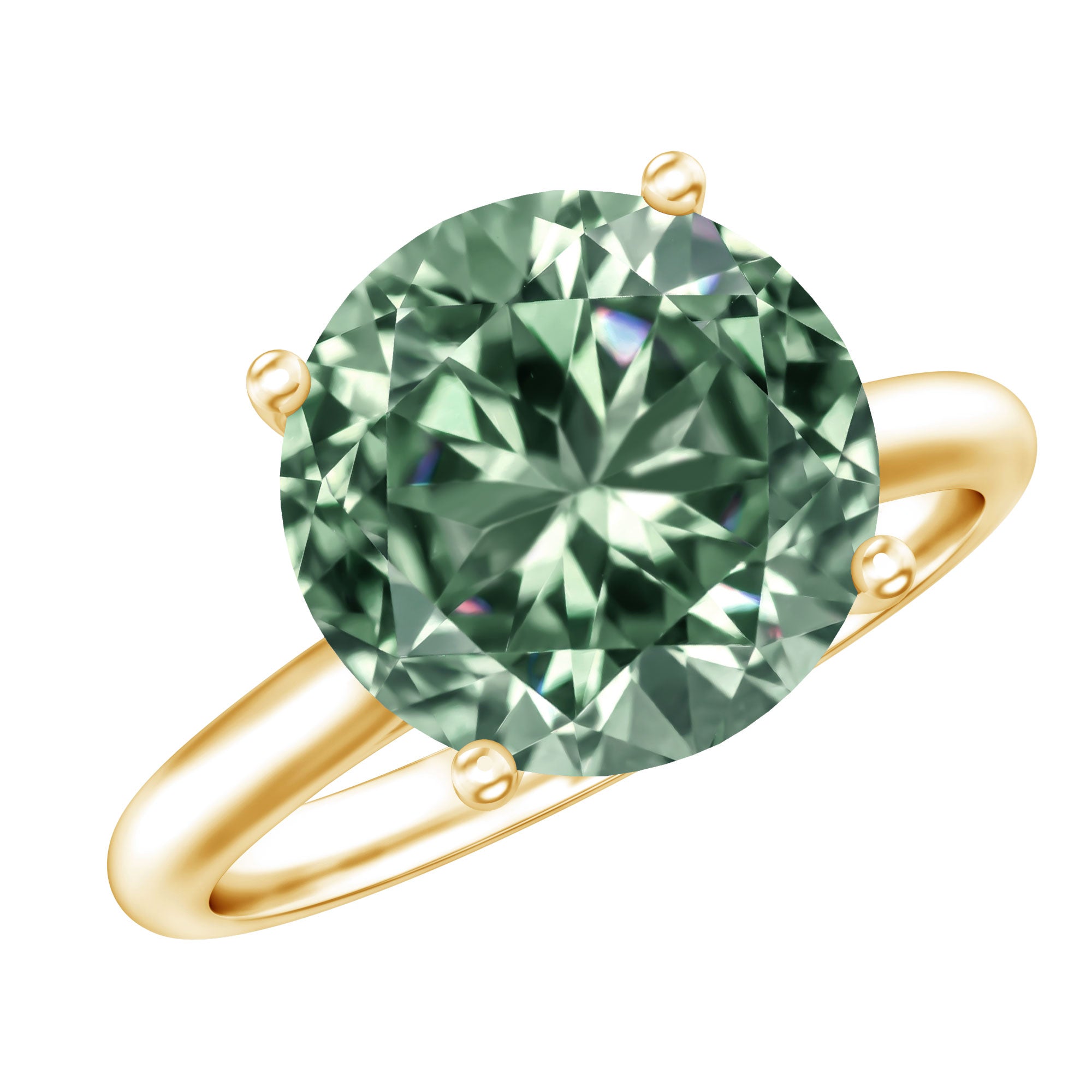 IGI Certified Huge Lab Grown Green Diamond Solitaire Engagement Ring 5 Carat VS1 - Rosec Jewels