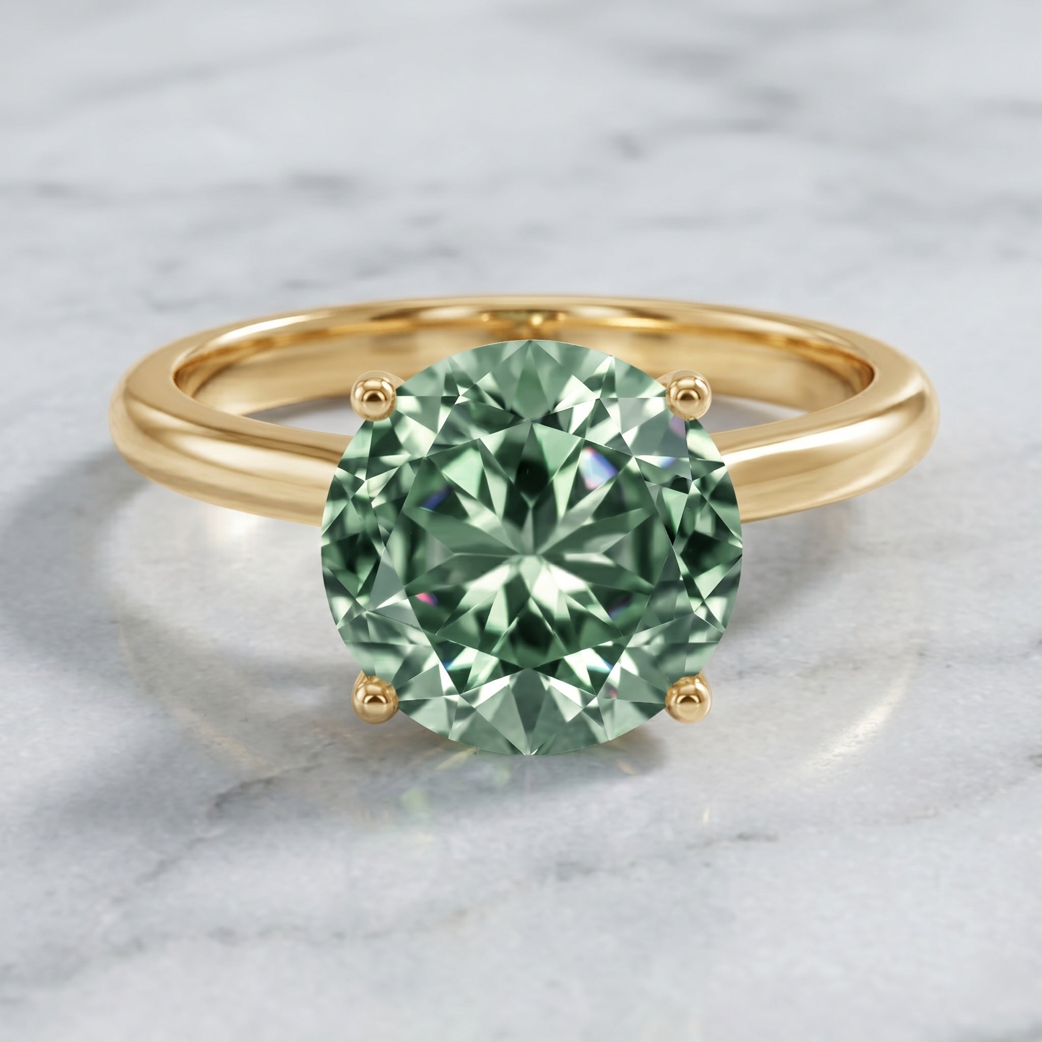 IGI Certified Huge Lab Grown Green Diamond Solitaire Engagement Ring 5 Carat VS1 - Rosec Jewels