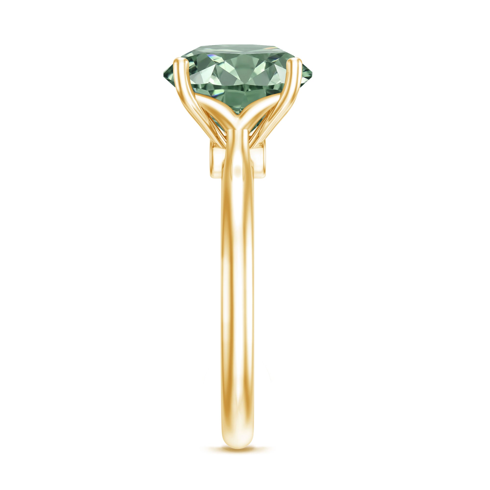 Rosec Jewels-IGI Certified Huge Lab Grown Green Diamond Solitaire Engagement Ring 5 Carat