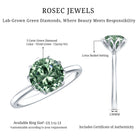 Rosec Jewels-IGI Certified 3 Carat Lab Grown Green Diamond Solitaire Engagement Ring in Lotus Basket Setting