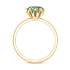 Rosec Jewels-IGI Certified 3 Carat Lab Grown Green Diamond Solitaire Engagement Ring in Lotus Basket Setting
