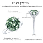 Lotus Basket Set IGI Certified Lab Grown Green Diamond Huge Engagement Ring 5 Carat Vivid Green - VS1 - Rosec Jewels