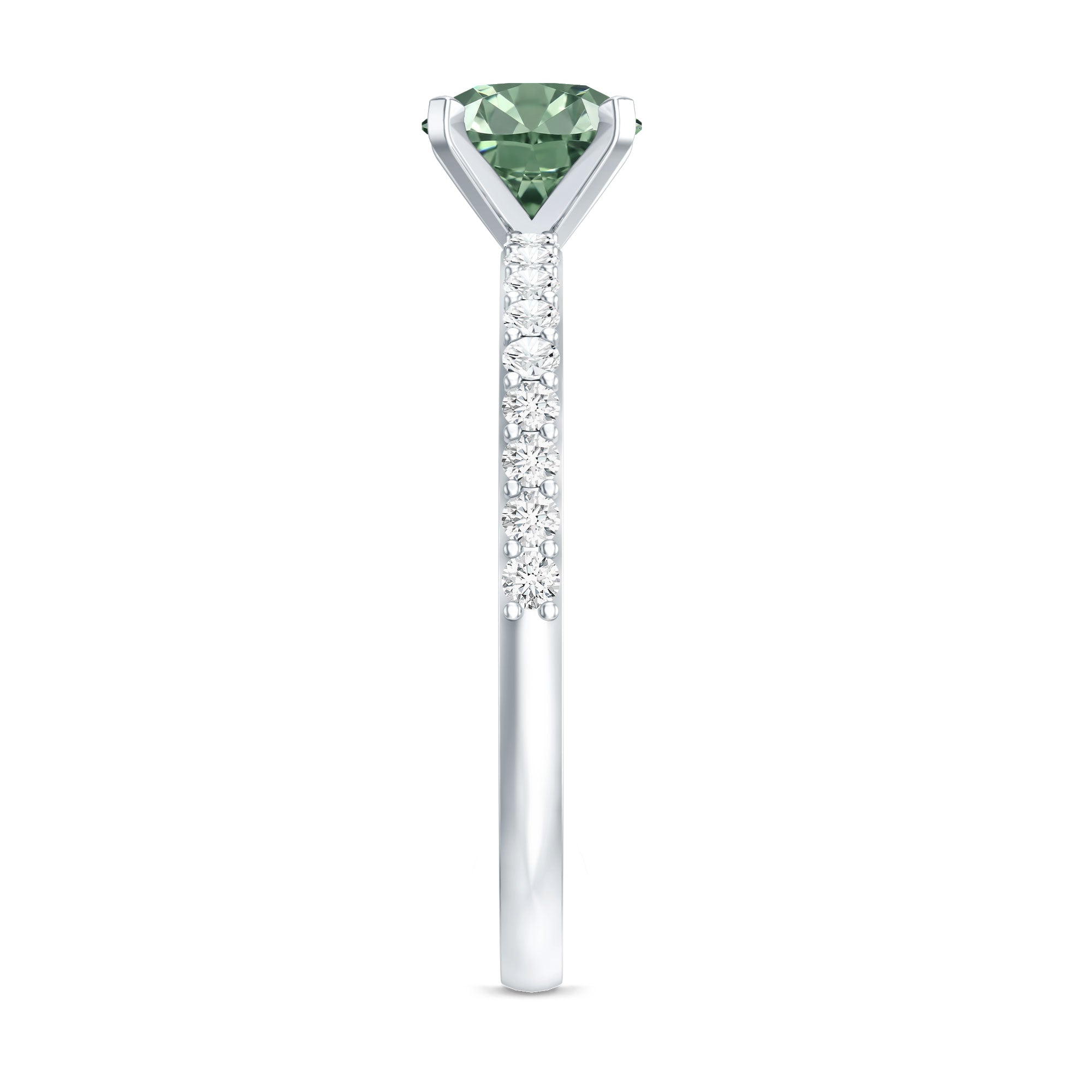 IGI Certified 1 Carat Lab Grown Green and White Diamond Engagement Ring Vivid Green - VS1 - Rosec Jewels