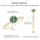 IGI Certified 1 Carat Lab Grown Green and White Diamond Engagement Ring Vivid Green - VS1 - Rosec Jewels